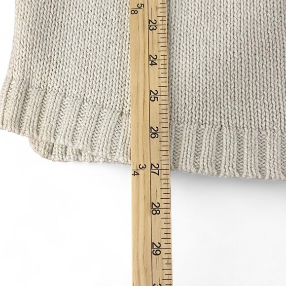 Chaps Womens Size Medium Cream Metallic Sweater Pullover Leaf Pattern - Picture 11 of 13